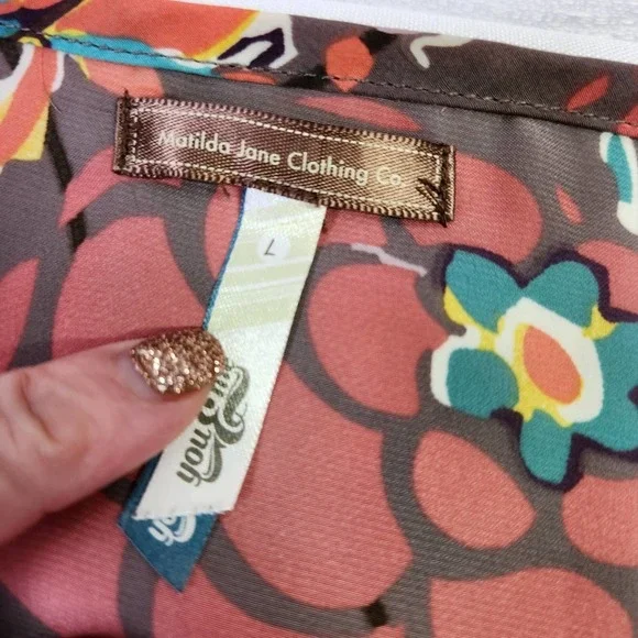 Matilda Jane You And Me Fall Autumn Floral Annalise Tunic Knot Top Multi Large - Picture 3 of 7